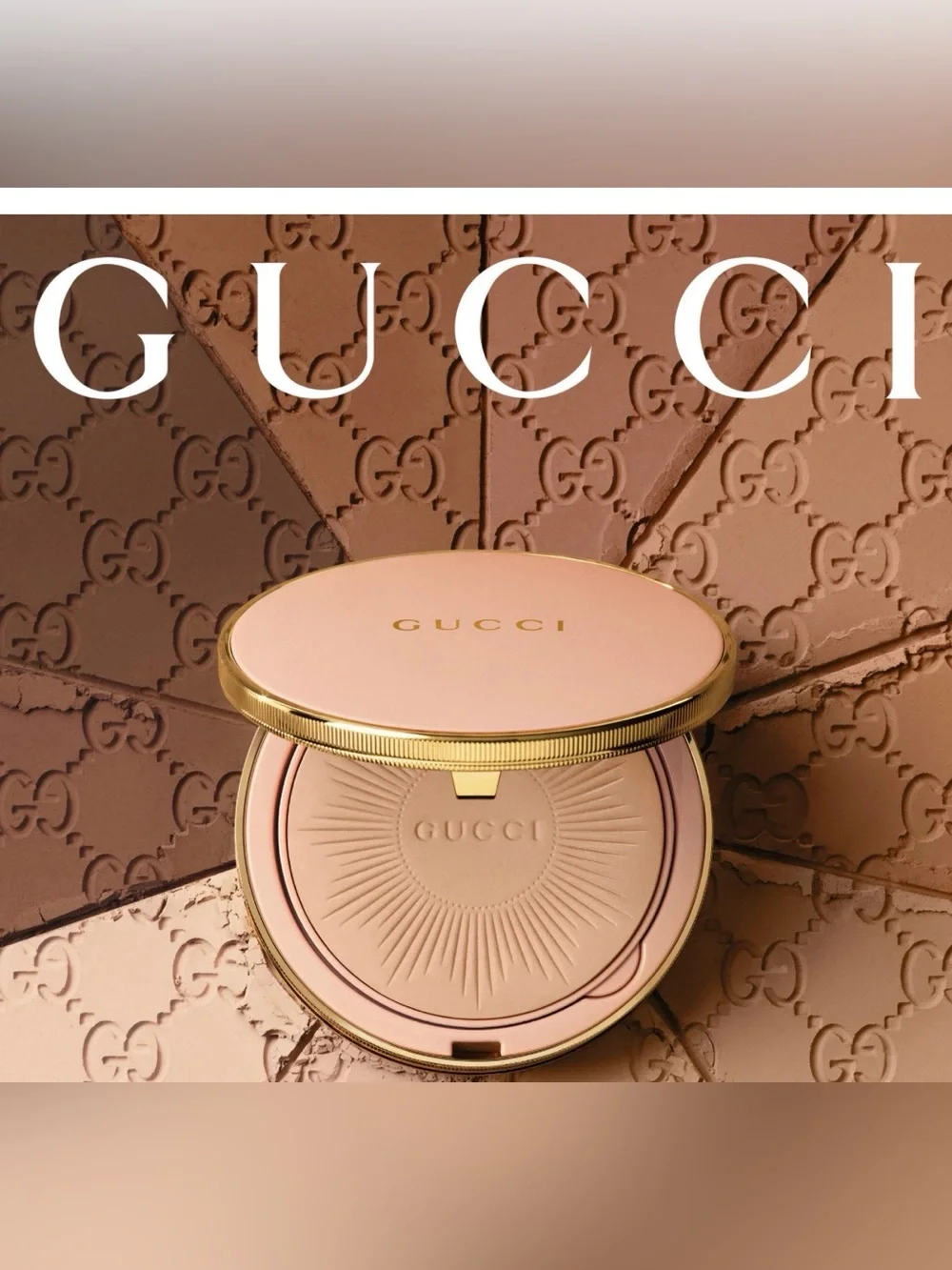 NIB Gucci Matte Powder Compact – Nude Pink Finish full size